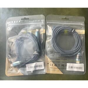 2Pack - ESSAGER 100W USB C to C Cable - 6ft (2M) Blue